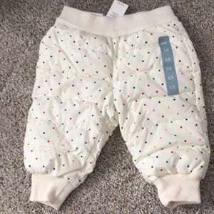 New GAP pull on puffer pants in polka dot